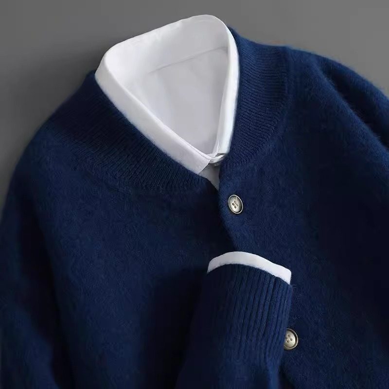 Thickened Warm Cardigan Mens Loose-fitting Sweater