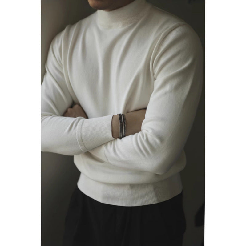 Mens Slim-fit Mock-neck Modal Base Sweater