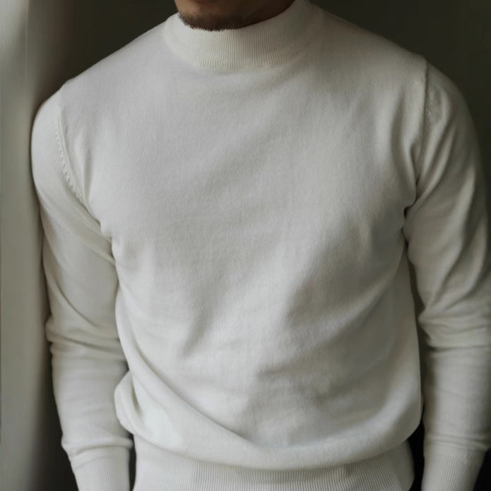 Mens Slim-fit Mock-neck Modal Base Sweater