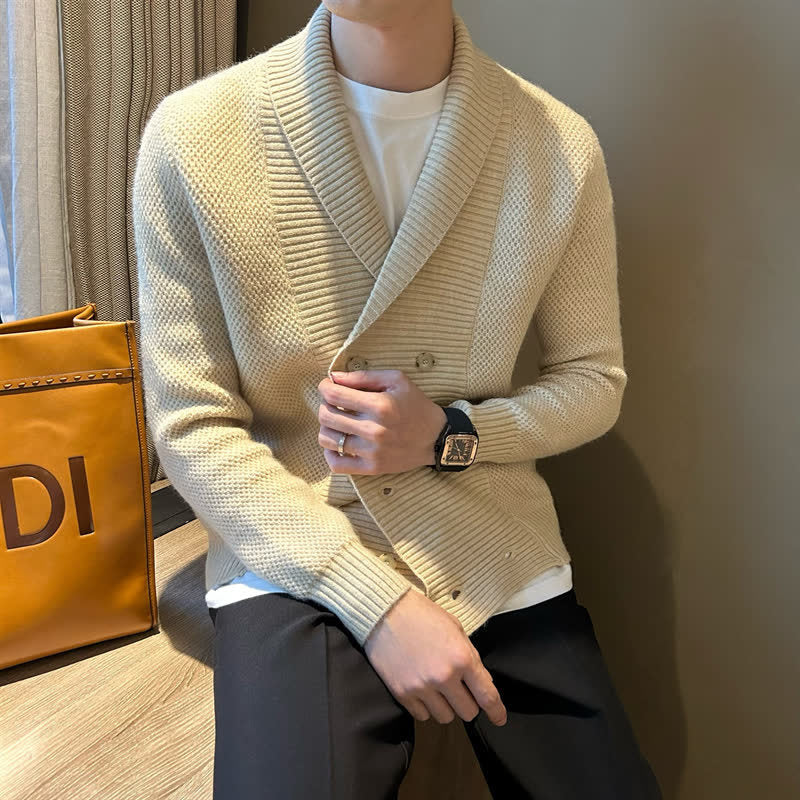 Men's Solid Color British Style Business Knit Jacket